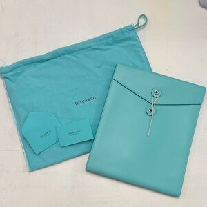 Tiffany & Co. Robin's Egg Blue Leather Envelope Sleeve